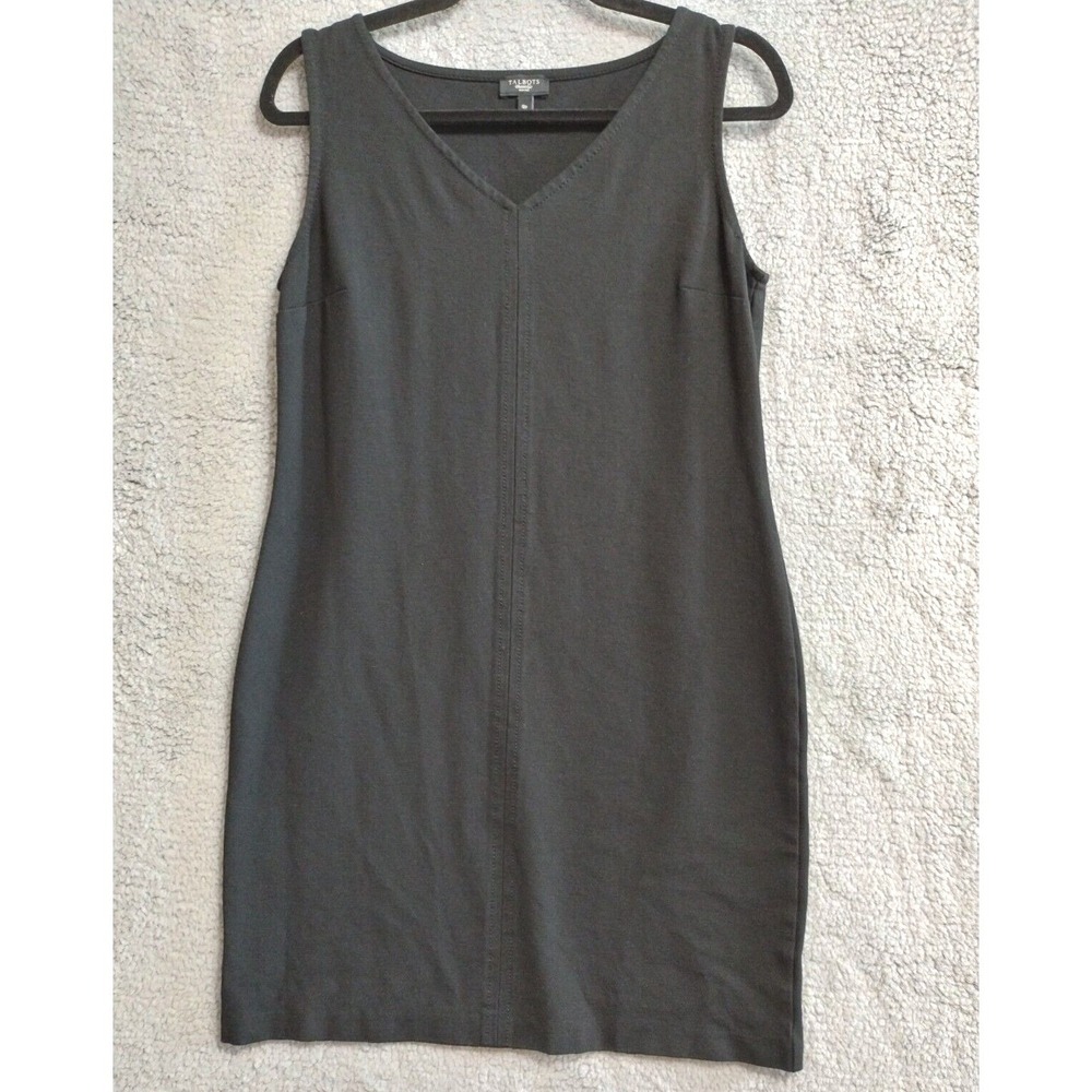 Talbots Dress Womens 8P Sleeveless Black‎ Knit Sheath Classic Timeless